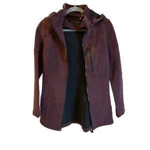 Andrew Marc Wine Red Removable Hood 3 Pocket Scuba Jacket Women's Size Small